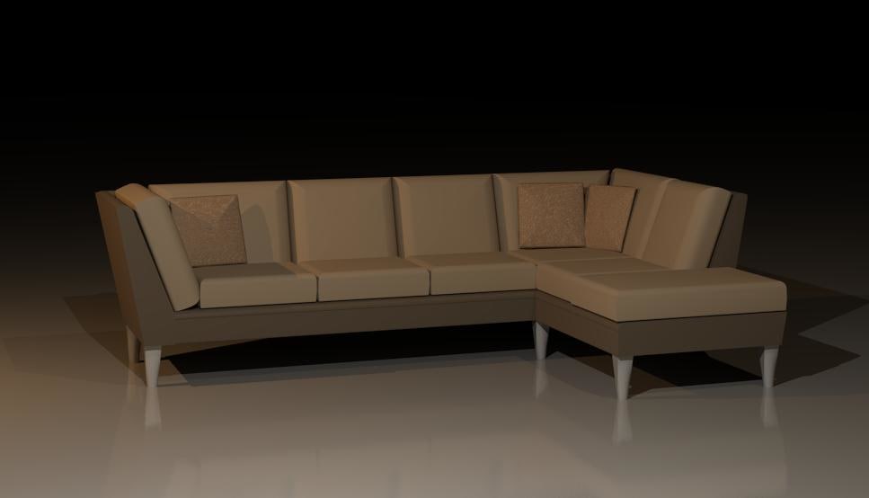 3d revit sectional sofa